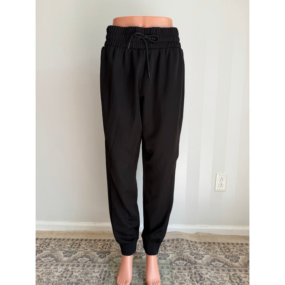 CARBON38 Black Performance Joggers Drawstring Waist Athleisure Pants Sz M